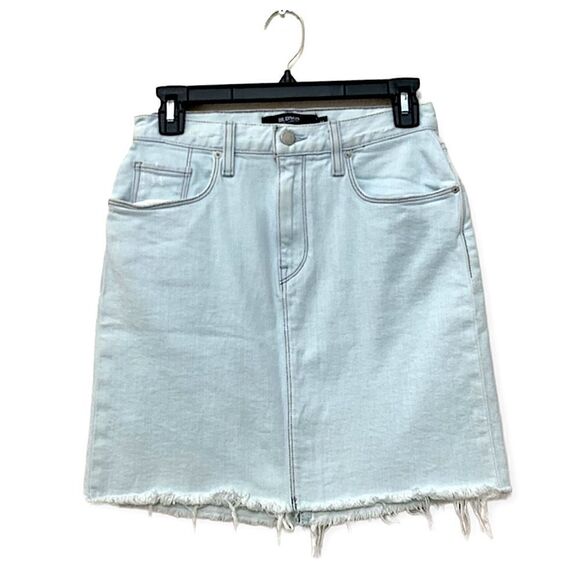 Hudson Jeans Skirt Lulu Pencil Light Blue Wash Frayed Denim Skirt Sz 26 - Picture 2 of 11